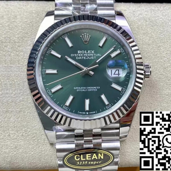 Rolex Datejust M126334-0027 41mm Jubilee Strap Clean Factory Mint Green Dial