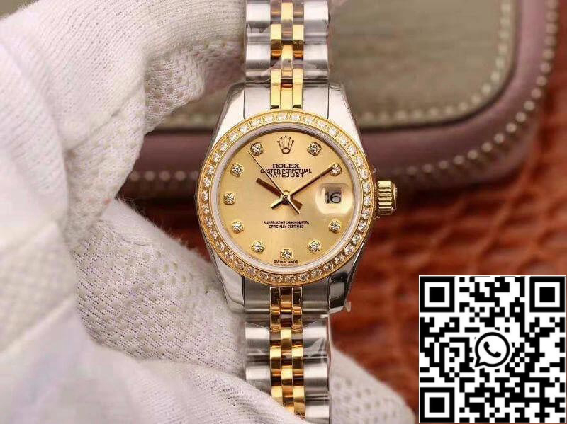 Rolex Lady Datejust 28MM 1:1 Best Edition Swiss NH05 Movement Plating 18K Gold Dial