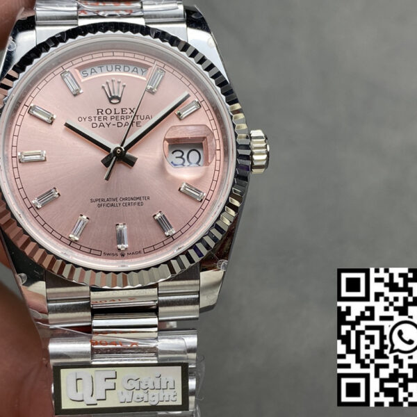 Rolex Day Date 128236 QF Factory 1:1 Super Clone Pink Diamond Dial