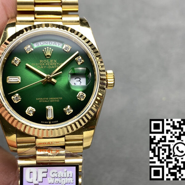 Rolex Day Date 128238-0069 QF Factory 1:1 Super Clone Green Diamond Dial