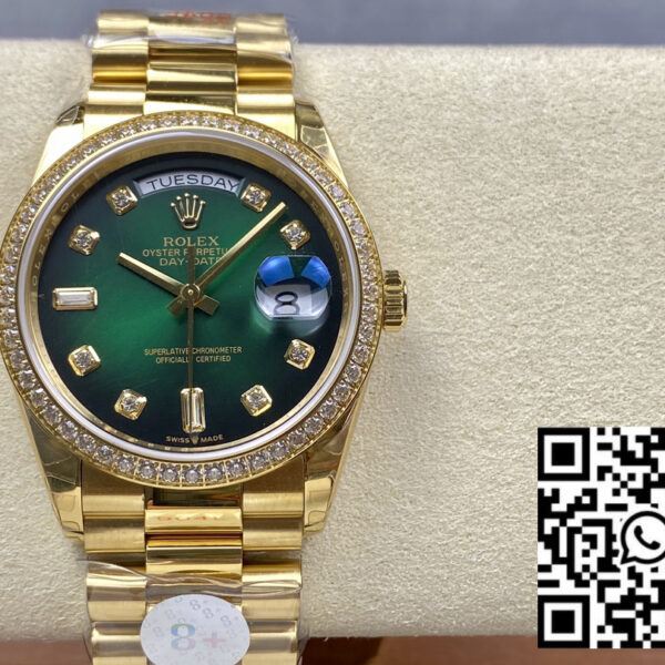 Rolex Day Date 128239-0035 Yellow Gold  1:1 Best Clone 8+ Factory Counterweight Version