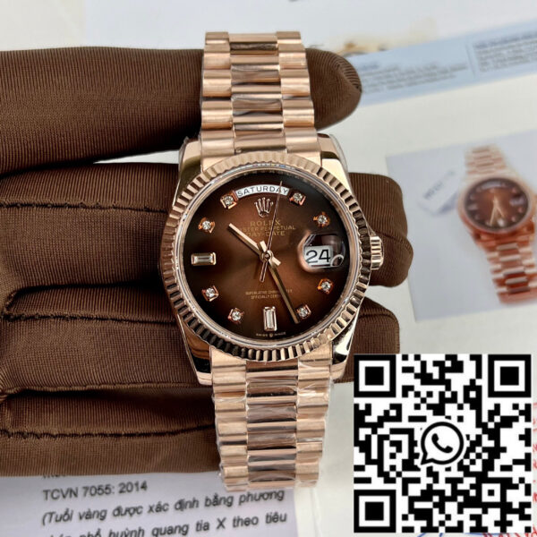 Rolex Day-Date 36 128235-0037 36mm 18k rose gold coated