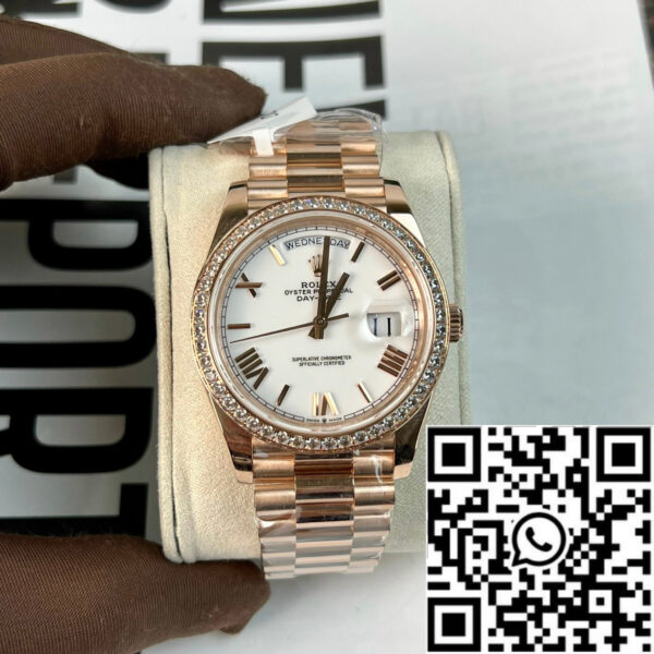 Rolex Day-Date 40 228235-0032 40mm best 1:1 edition 18k rose gold coated and stone bezel