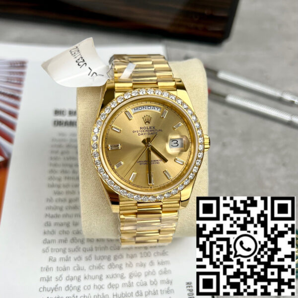 Rolex Day-Date 40 228348rbr-0002 Yellow Gold 18k gold encrusted with Artificial diamonds