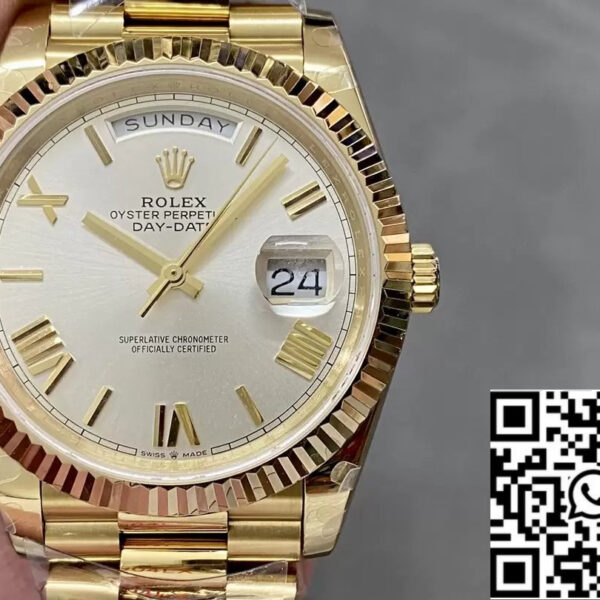 Rolex Day Date 40 m228238-0042  Silver Dial 1:1 Best Edition Counterweight Version 183 Gram QF Factory