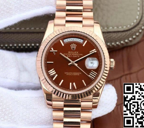 Rolex Day-Date 40mm 228235 EW Factory 1:1 Best Edition Swiss ETA3255 Brown Dial