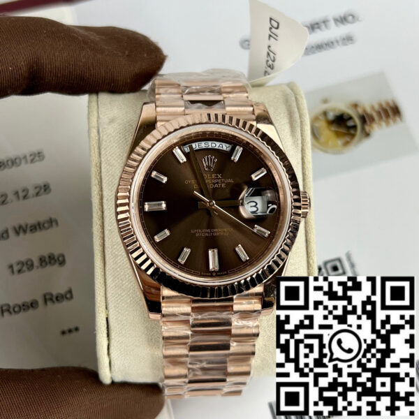 Rolex Day-Date 40mm 228235 chocolate dial 18k rose gold filled 150 gram