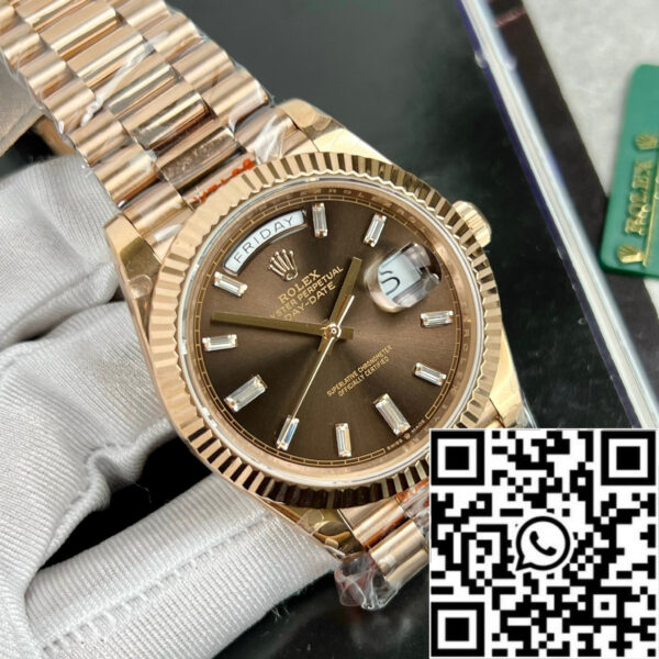 Rolex Day-Date 40mm 228235 chocolate dial 18k rose gold filled 167 gram