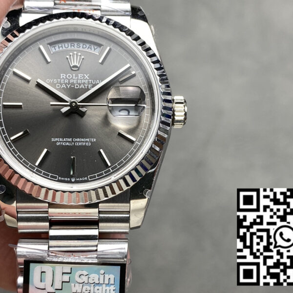 Rolex Day Date M128236 QF Factory 1:1 Super Clone Grey Index Dial