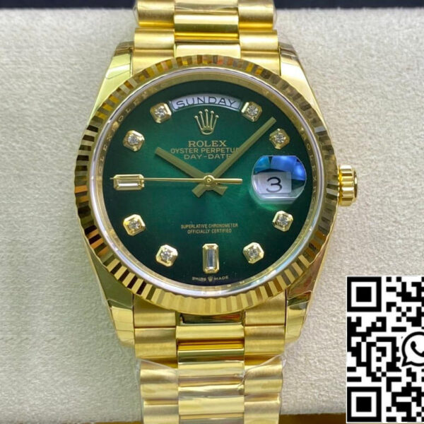 Rolex Day Date M128238-0069 1:1 Best Edition EW Factory Green Dial Swiss ETA3255