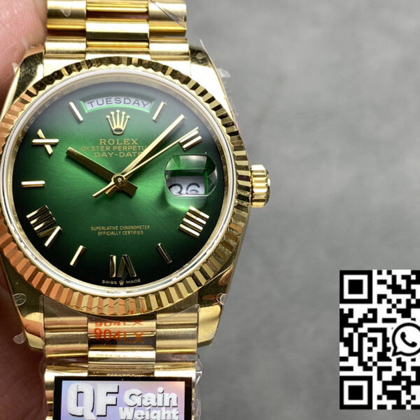 Rolex Day Date M128238 QF Factory 1:1 Super Clone Numeral Green Dial