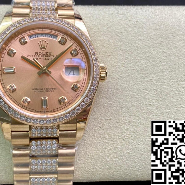 Rolex Day Date M128345RBR-0020 1:1 Best Edition EW Factory Rose Gold Dial