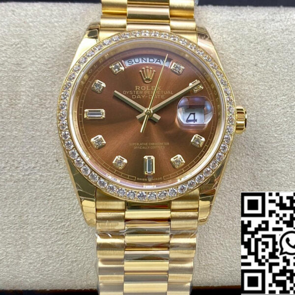 Rolex Day Date M128348RBR-0005 1:1 Best Edition EW Factory Yellow Gold