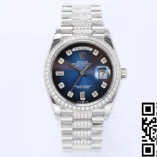 Rolex Day Date M128349RBR-0016 1:1 Best Edition EW Factory Blue Dial