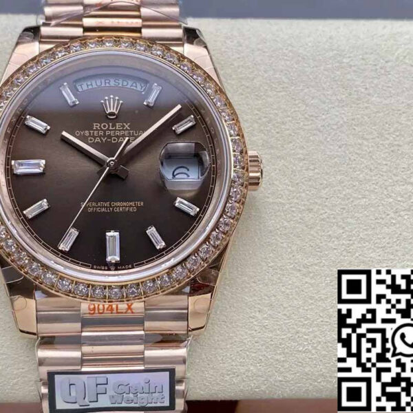 Rolex Day Date M228345RBR-0006 QF Factory 1:1 Best Edition V5 upgrade counterweight version