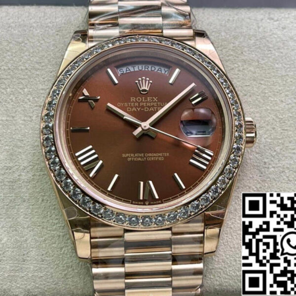 Rolex Day Date M228345RBR-0009 1:1 Best Edition EW Factory Brown Dial