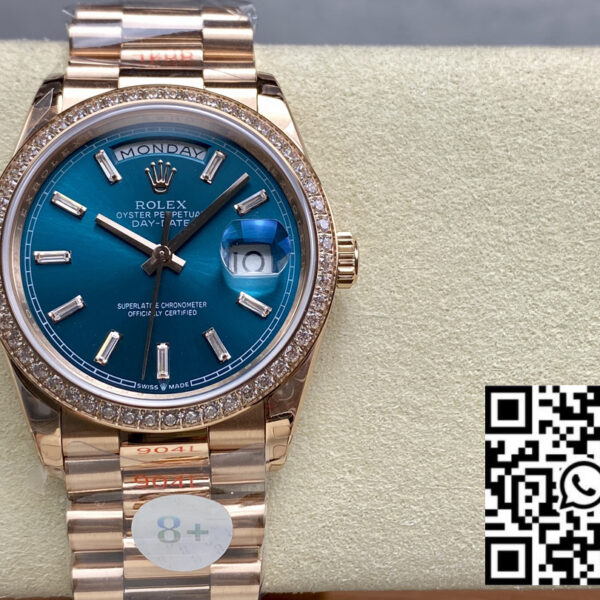 Rolex Day Date m128395tbr-0032 Rose Gold 1:1 Best Clone 8+ Factory Counterweight Version