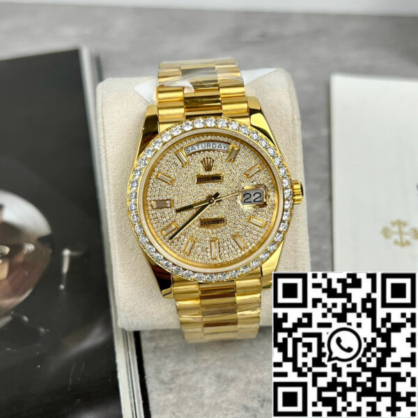 Rolex Day-Date m228398tbr-0036 Watch 40mm coated 18k with full Moissanite