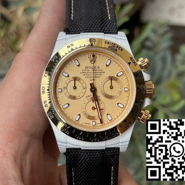 【4130 Movement DIW Modified Version】Rolex Cosmograph Daytona Series Black strap Carbon Fiber case