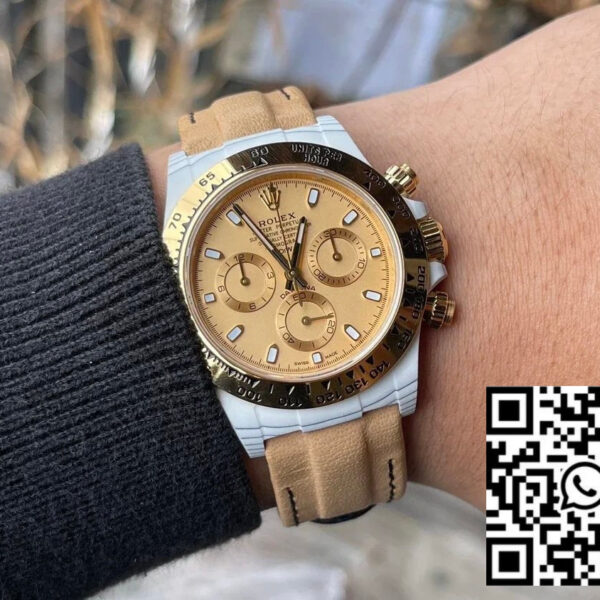 【4130 Movement DIW Modified Version】Rolex Cosmograph Daytona Series Yellow Dial Carbon Fiber case