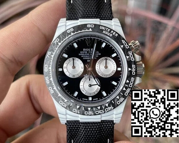 【4130 Movement DIW Modified Version】Rolex Cosmograph Daytona Series with White Carbon Fiber Case