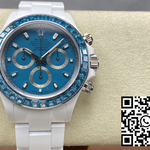 AET REMOULD Ceramic Rolex Daytona "Abu Dhabi Blue" Bezel Stone 1:1 Super Clone Edition