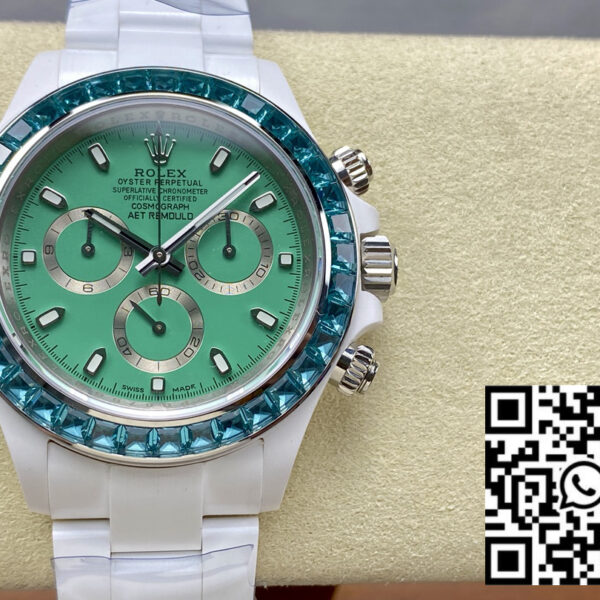AET REMOULD Ceramic Rolex Daytona "Biscay Green" Bezel Stone 1:1 Super Clone Edition