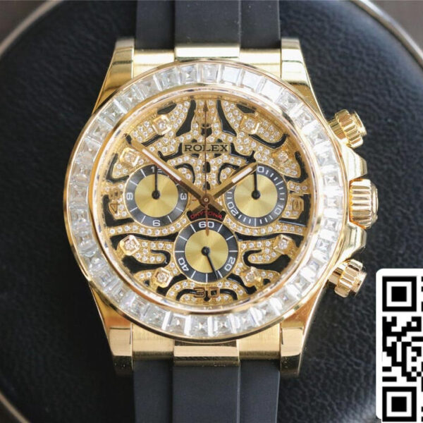 Rolex Cosmograph Daytona 116588 TBR 1:1 Best Edition Noob Factory Yellow Gold Diamond Bezel