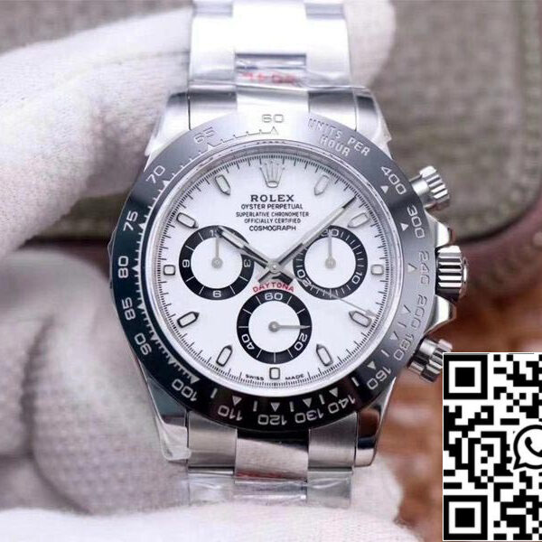 Rolex Cosmograph Daytona M116500LN-0001 1:1 Best Edition Noob Factory White Dial Swiss ETA4130
