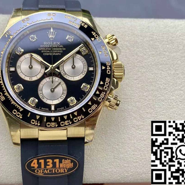 Rolex Cosmograph Daytona m126515 1:1 Best Edition QF Factory 4131 Movement Black Dial and Rose Gold