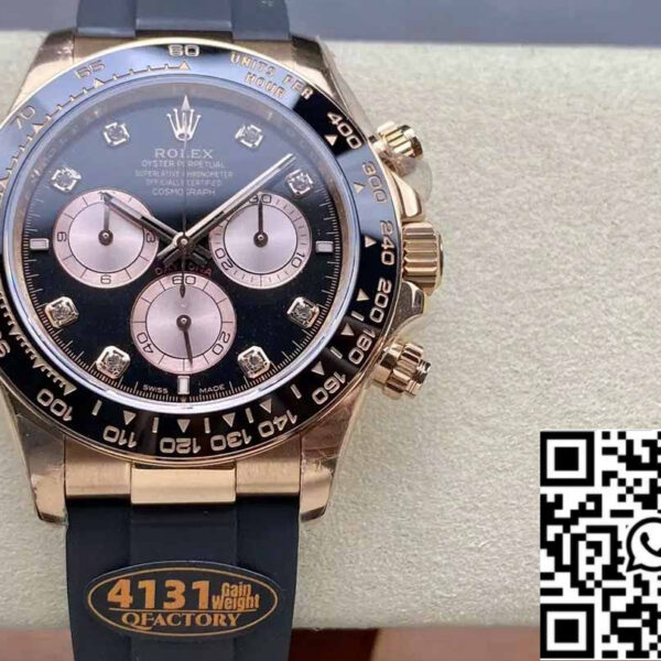 Rolex Cosmograph Daytona m126515LN 1:1 Best Edition QF Factory 4131 Movement Black Dial Rose gold