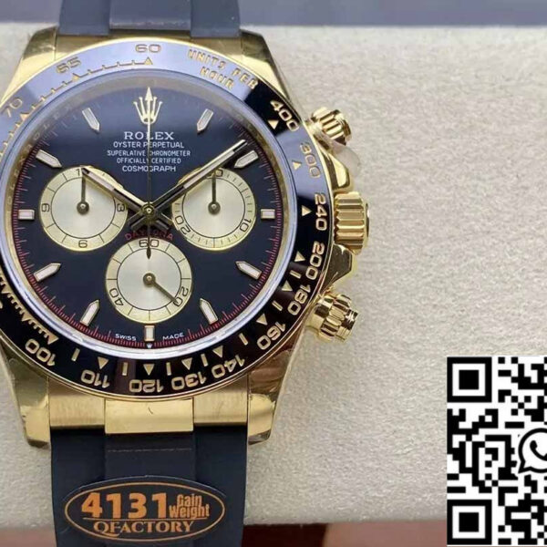 Rolex Cosmograph Daytona m126518 1:1 Best Edition QF Factory 4131 Movement Black Dial and Yellow Gold