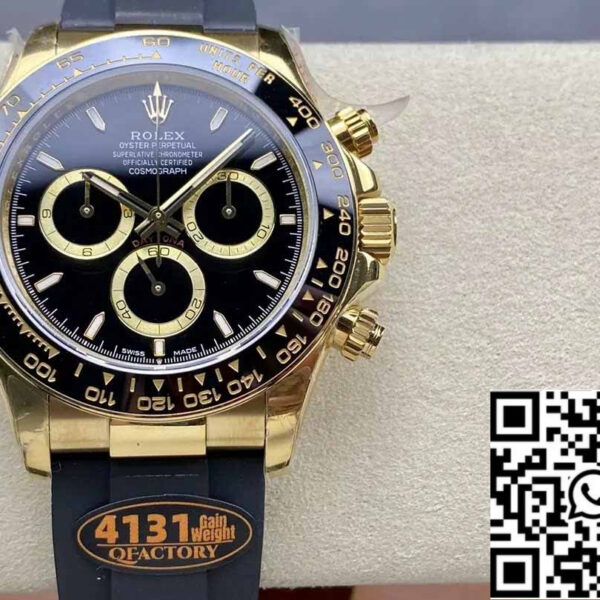 Rolex Cosmograph Daytona m126518 1:1 Best Edition QF Factory 4131 Movement Black dial and Gold