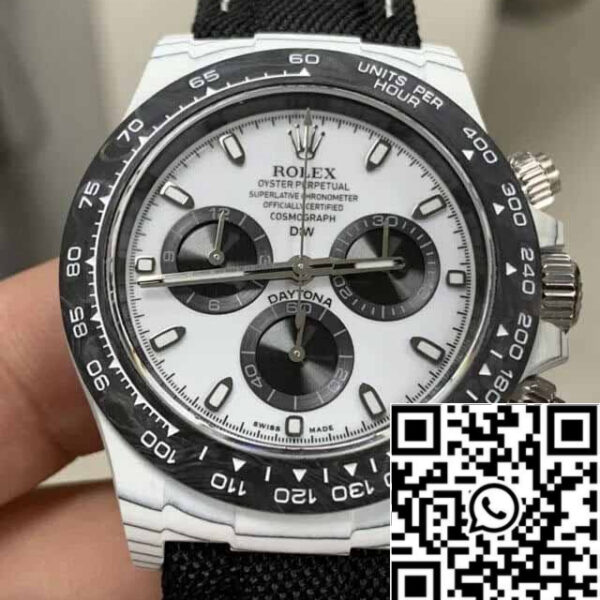 Rolex Daytona 1:1 Best Edition Diw Factory NTPT Carbon Fiber White Dial