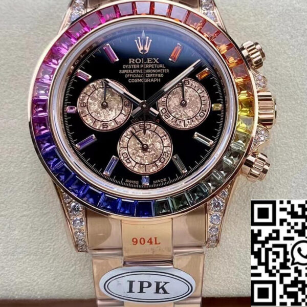Rolex Daytona 116595 RAINBOW Rose Gold 1:1 Best Edition IPK Factory Rose Gold