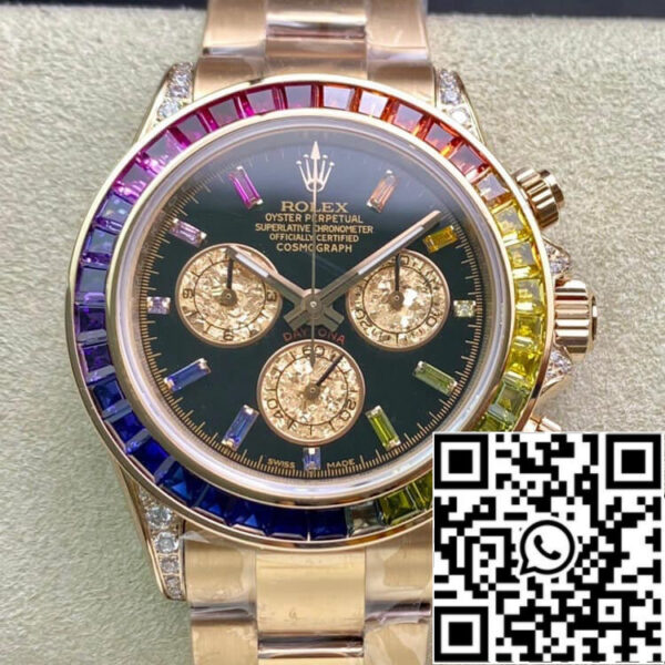 Rolex Daytona 116595 RBOW 1:1 Best Edition TW Factory Rose Gold Black Dial
