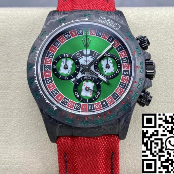 Rolex Daytona Cosmograph Carbon Fiber Diw Custom Version 1:1 Best Edition Noob Factory Green Dial
