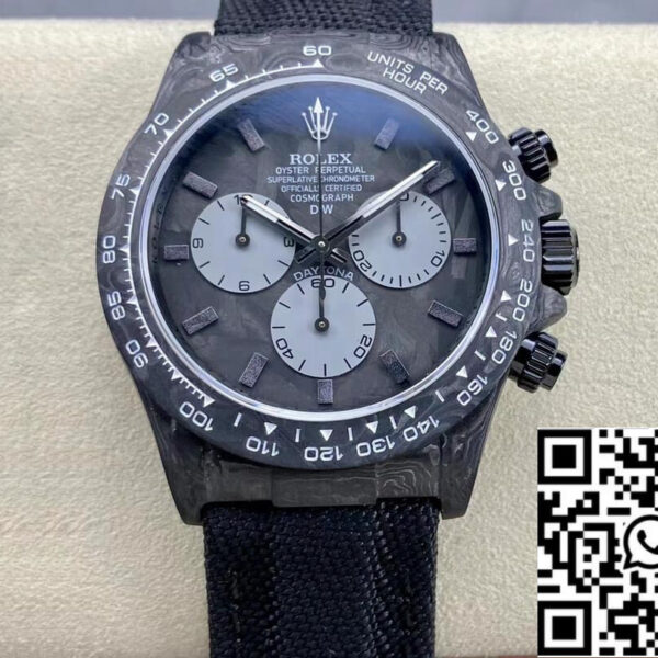 Rolex Daytona Cosmograph Diw Custom Version 1:1 Best Edition Noob Factory Black Strap