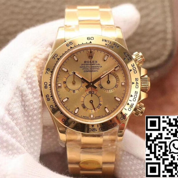 Rolex Daytona Cosmograph M116508-0003 1:1 Best Edition Noob Factory Gold Dial Swiss ETA4130