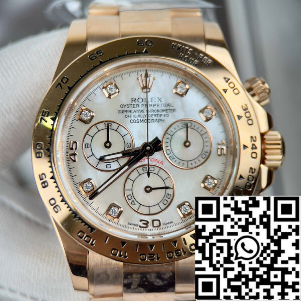 Rolex Daytona Cosmograph with Mother of Pearl Dial 40mm 116528 custom 18k gold filled Best 1:1 Edition