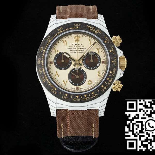Rolex Daytona Desert Eagle White Carbon 1:1 Best Clone Diw Custom 4130 Movement
