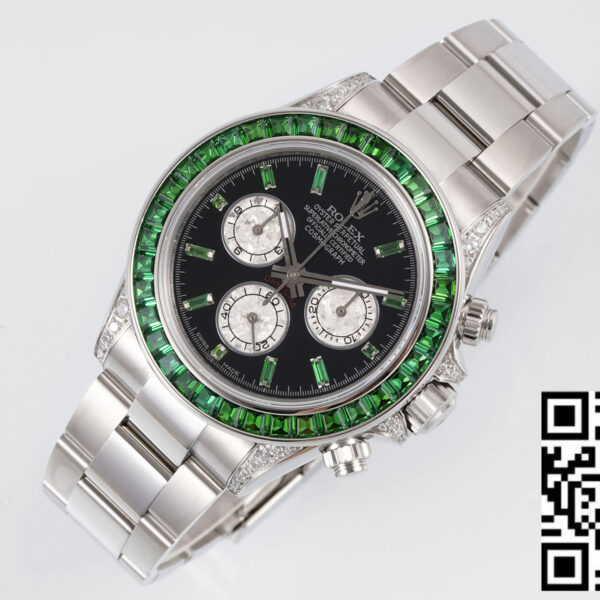 Rolex Daytona Rainbow Green Bezel 40mm 1:1 Best Clone EF Factory SS