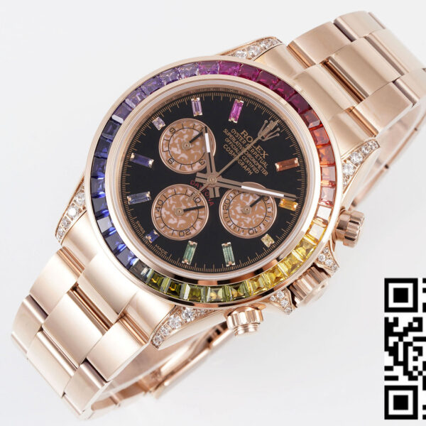 Rolex Daytona Rainbow Sundust Dial Rose Gold 40mm 1:1 Best Clone  EF Factory SS