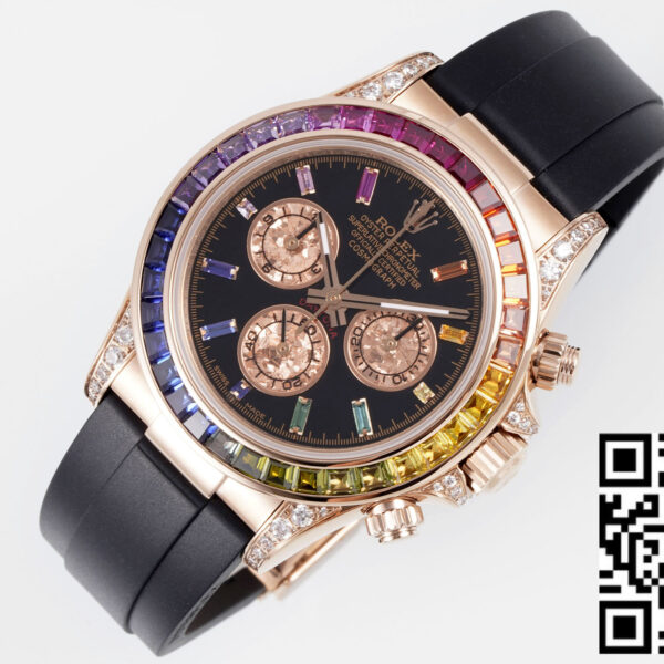 Rolex Daytona Rainbow Sundust Dial Rose Gold 40mm 1:1 Best Clone  EF Factory