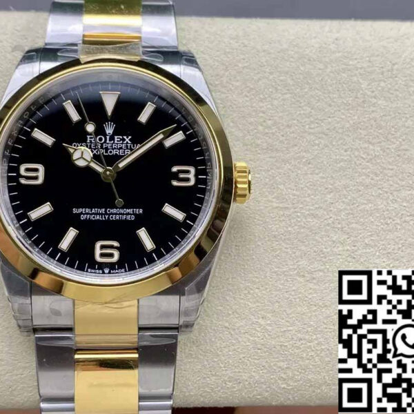 Rolex Explorer M124273-0001 36MM 1:1 Best Edition VS Factory Black Dial Steel and Gold