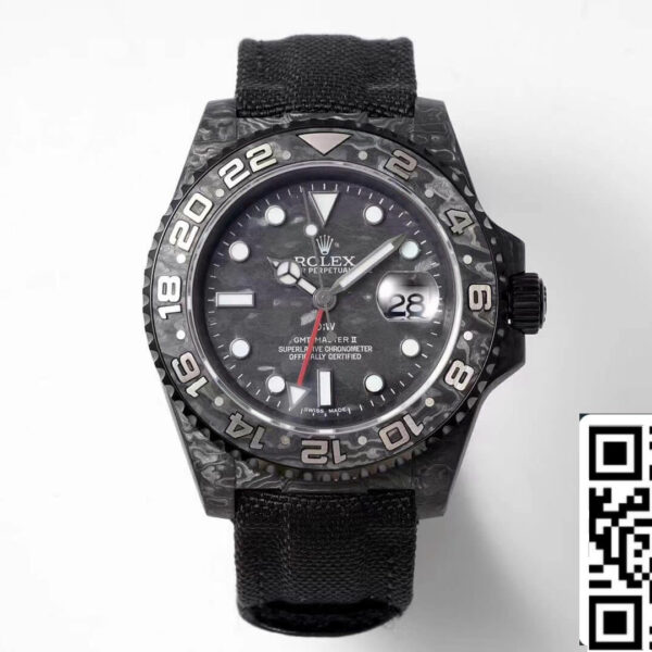 Rolex GMT-MASTER II Diw 1:1 Best Edition Carbon Fiber Black Fabric Strap