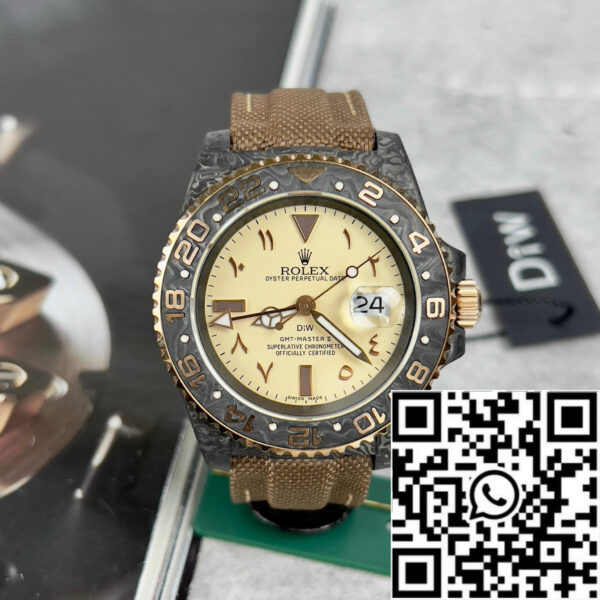 Rolex GMT-MASTER II Diw arabic eagle 1:1 Best Edition Brown Fabric Strap