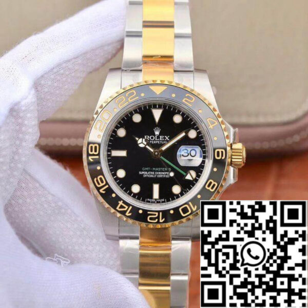 Rolex GMT Master II 116713 LN 40mm EW Factory 1:1 Best Edition Swiss ETA2836 Stainless Steel Two Tone Bracelet