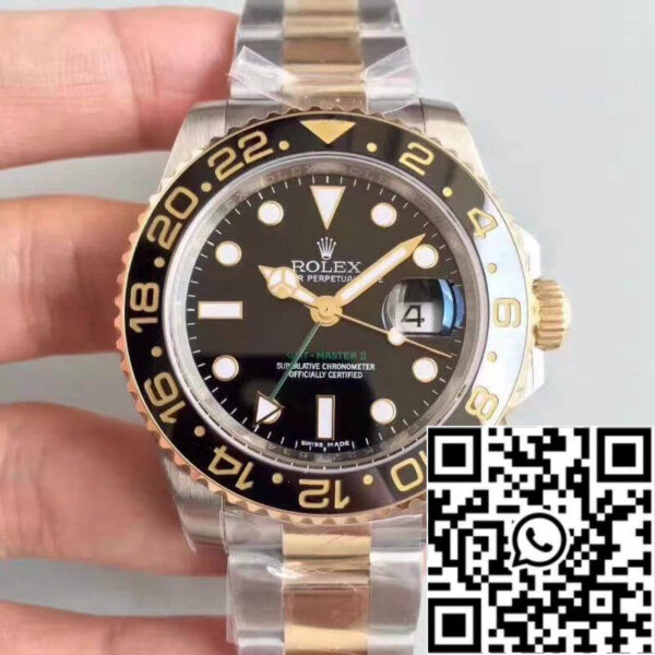 Rolex GMT-Master II 116713LN Noob Factory Men Watches 1:1 Best Edition Swiss ETA3186 Gold Wrapped