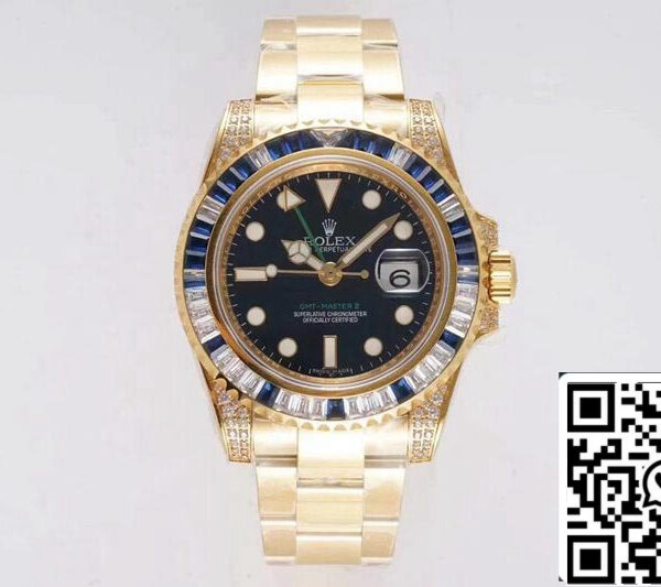 Rolex GMT Master II 116758 SAru 1:1 Best Edition ROF Factory Blue White Diamond Swiss ETA2836